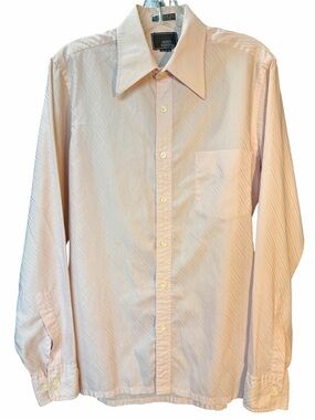 Vintage John Henry Men’s Button Up Shirt Pink Dagger Collar 15-1/2 34/35